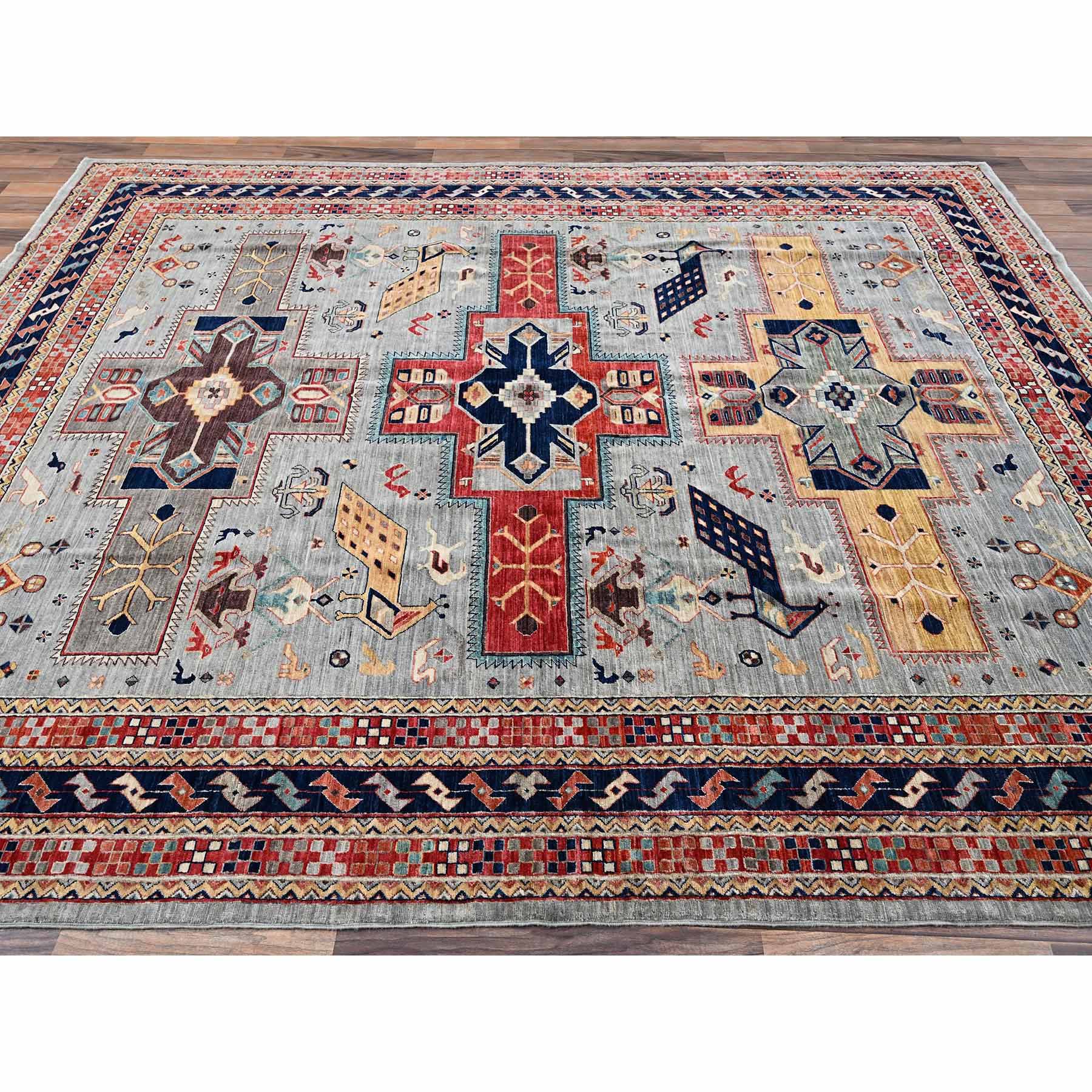 Tribal-Geometric-Hand-Knotted-Rug-10410