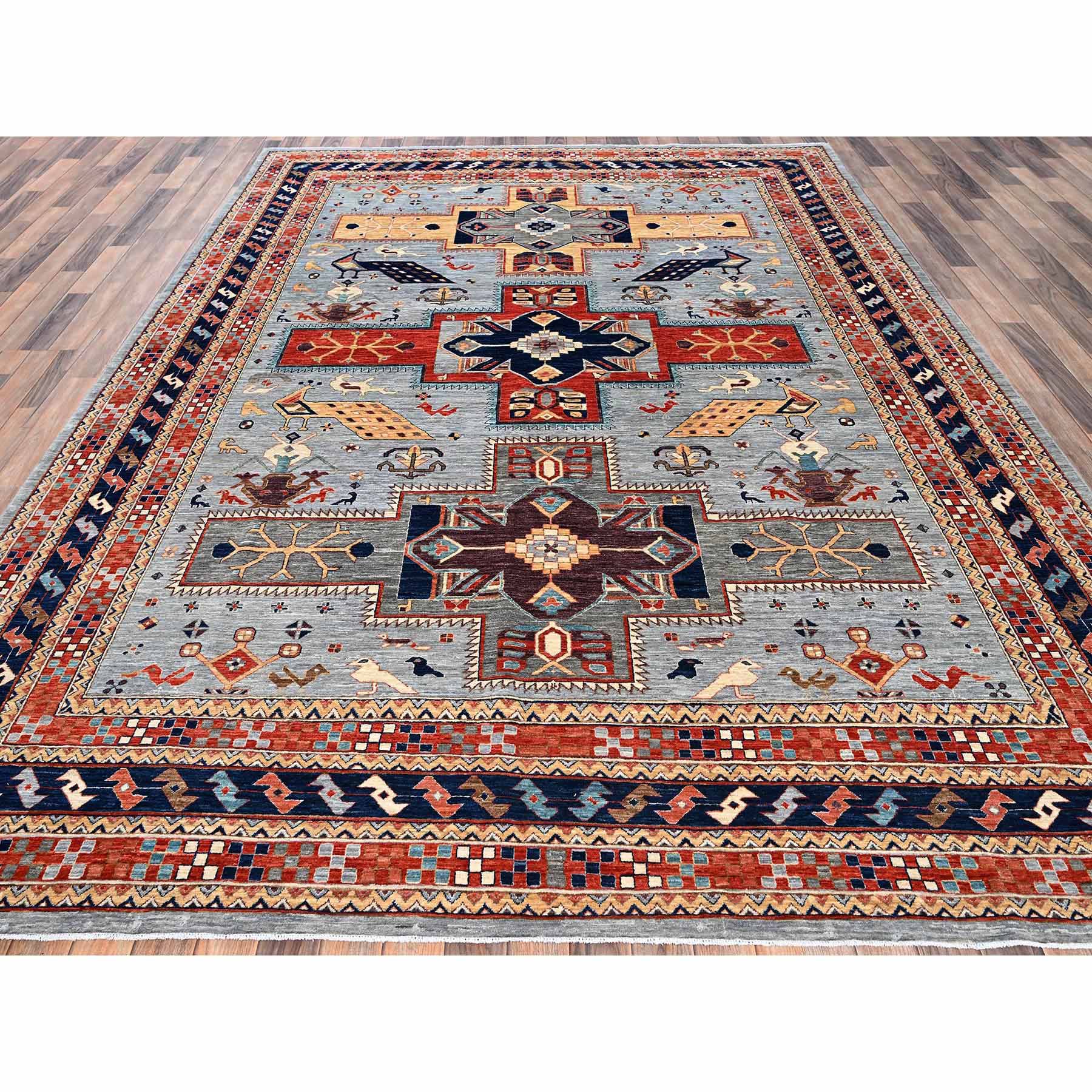 Tribal-Geometric-Hand-Knotted-Rug-10430