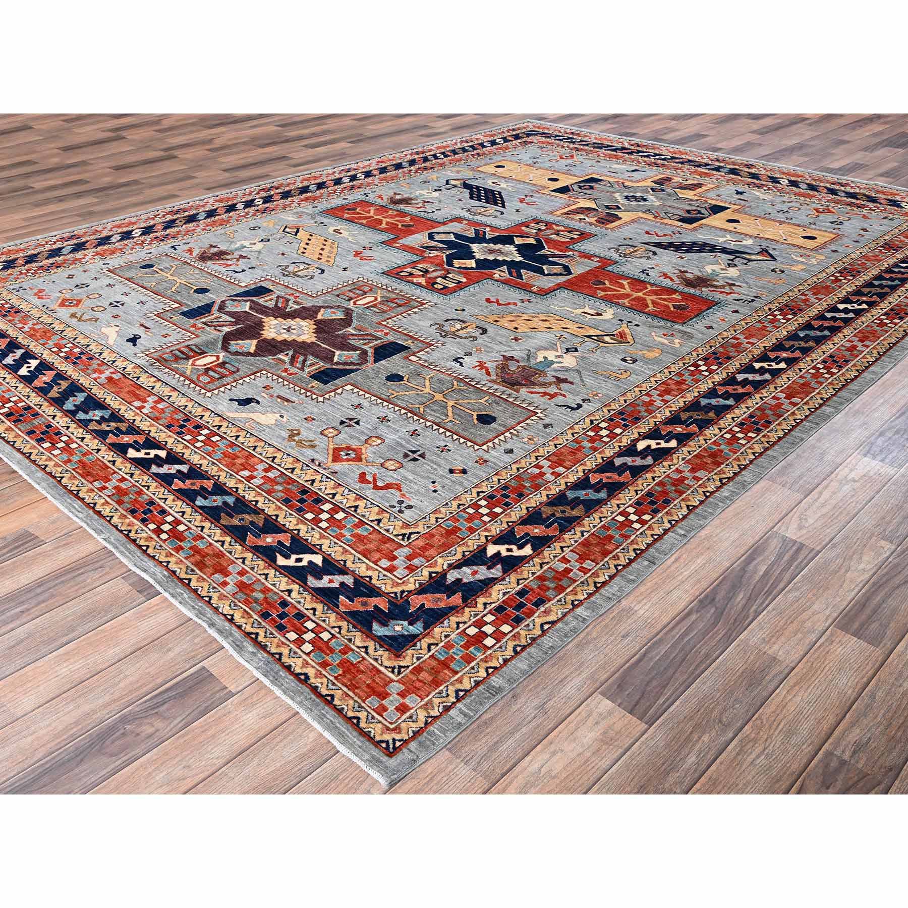 Tribal-Geometric-Hand-Knotted-Rug-10430