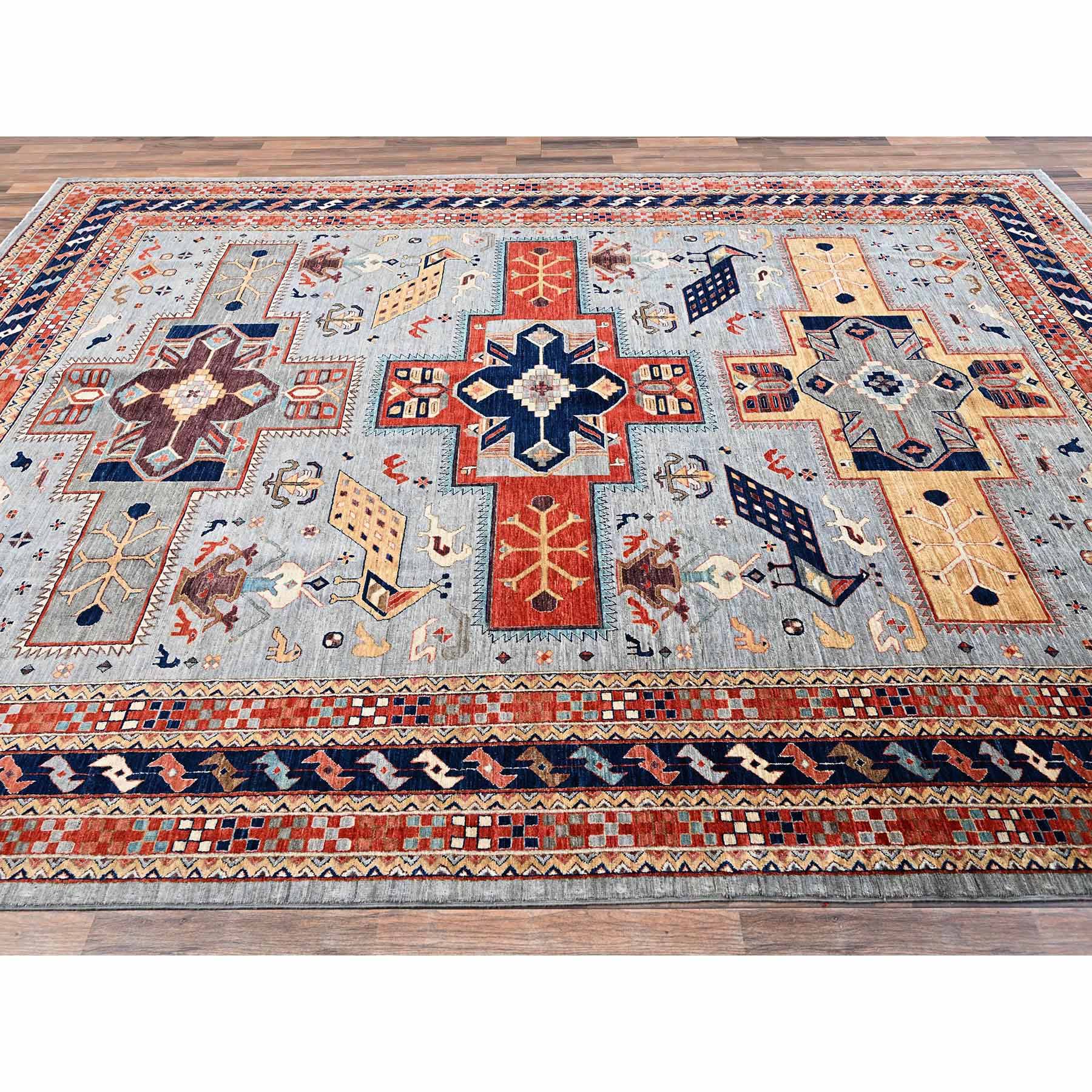Tribal-Geometric-Hand-Knotted-Rug-10430