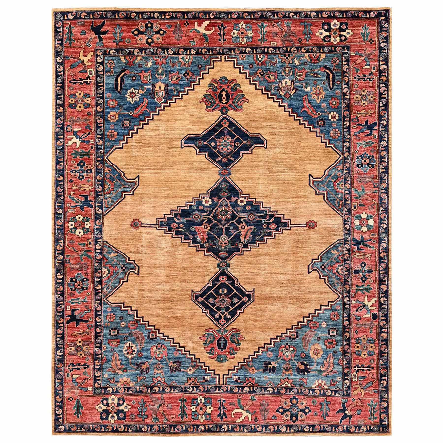 Tribal-Geometric-Hand-Knotted-Rug-11730