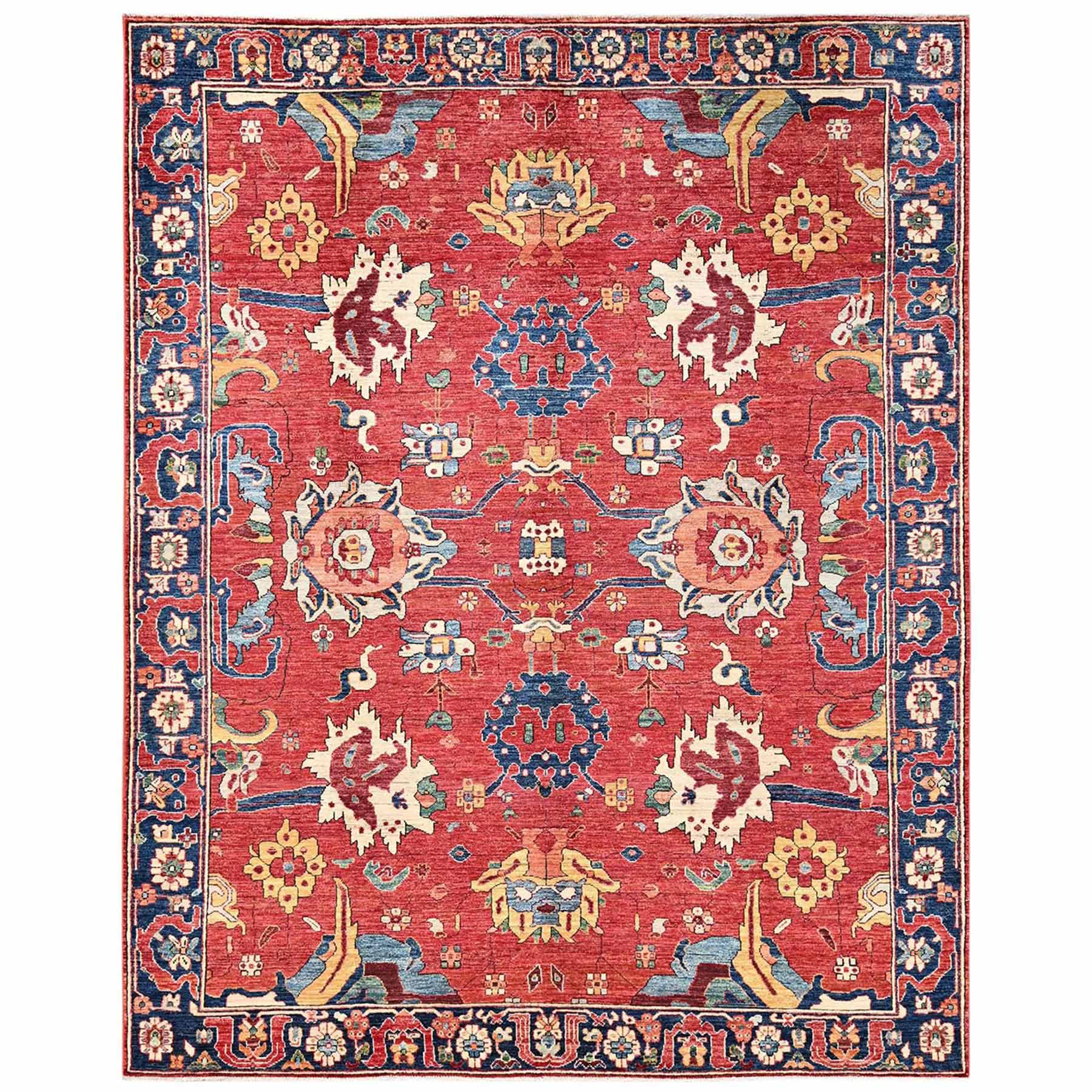 Tribal-Geometric-Hand-Knotted-Rug-11785