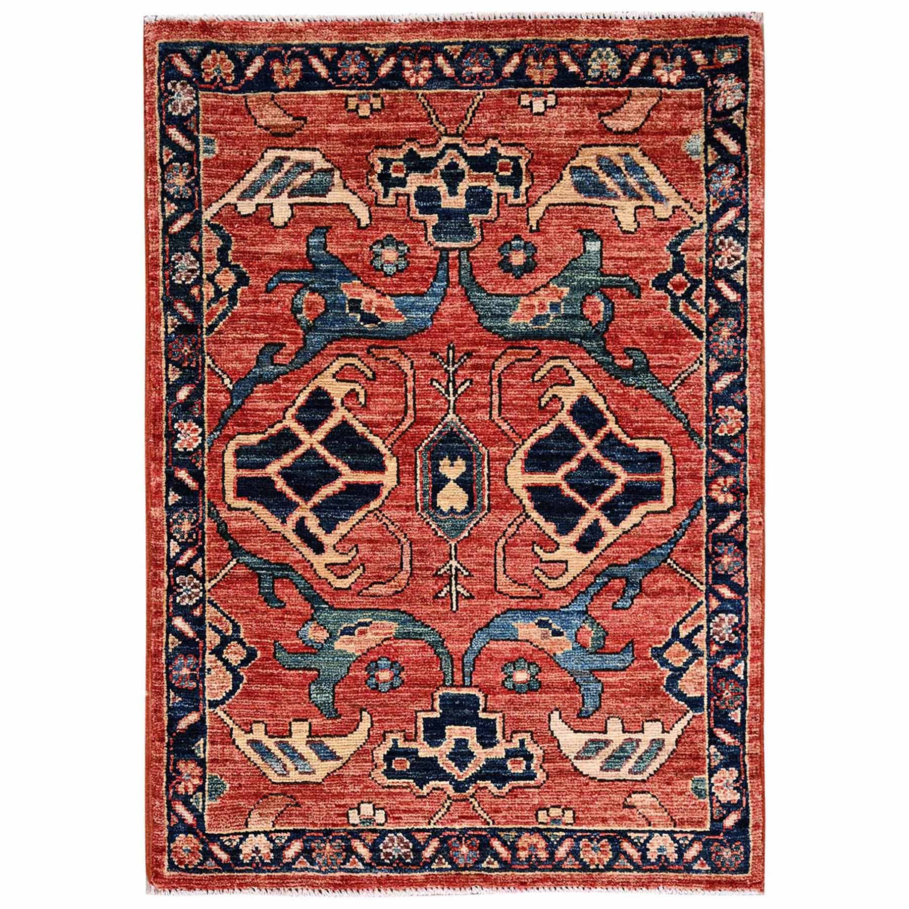 Tribal-Geometric-Hand-Knotted-Rug-11975