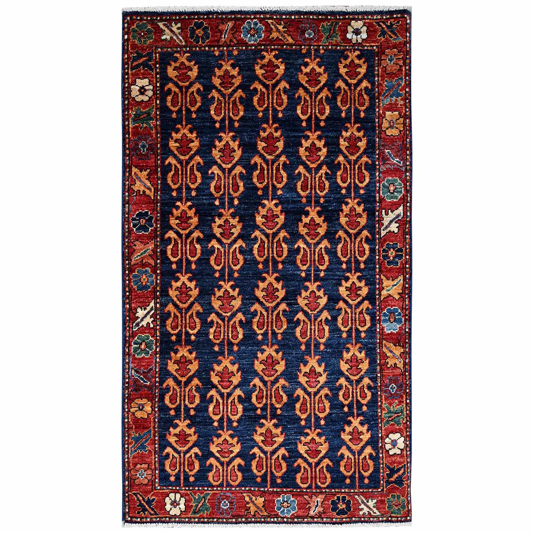 Tribal-Geometric-Hand-Knotted-Rug-12060