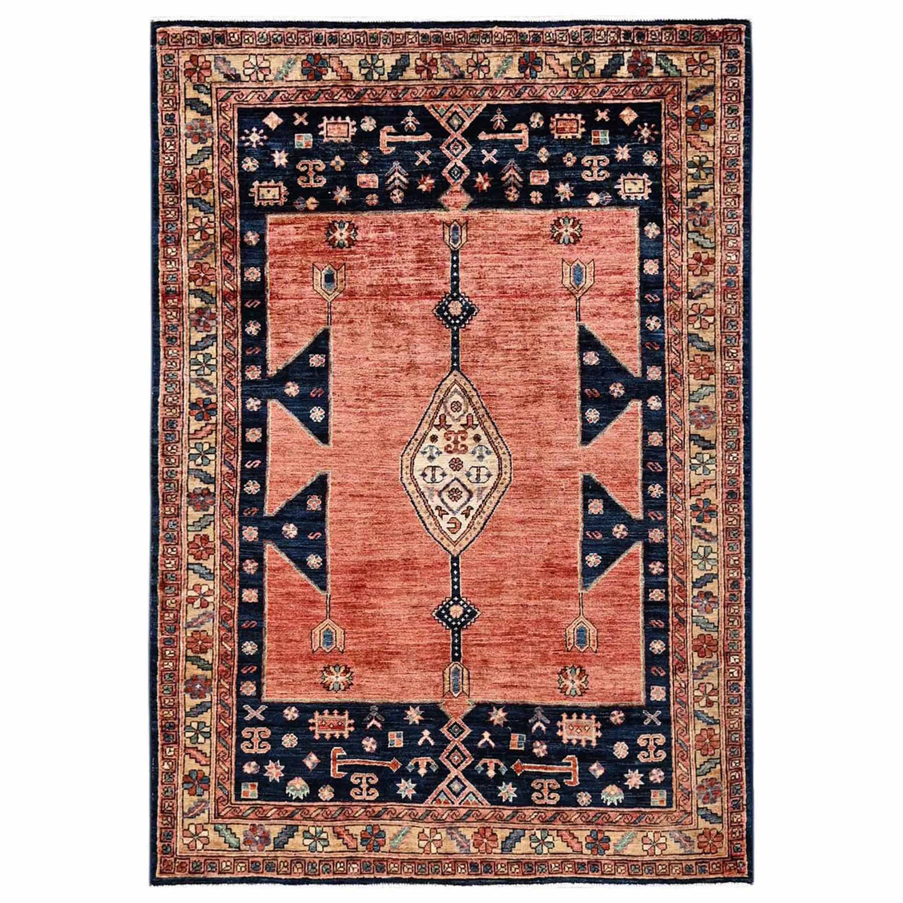 Tribal-Geometric-Hand-Knotted-Rug-12105