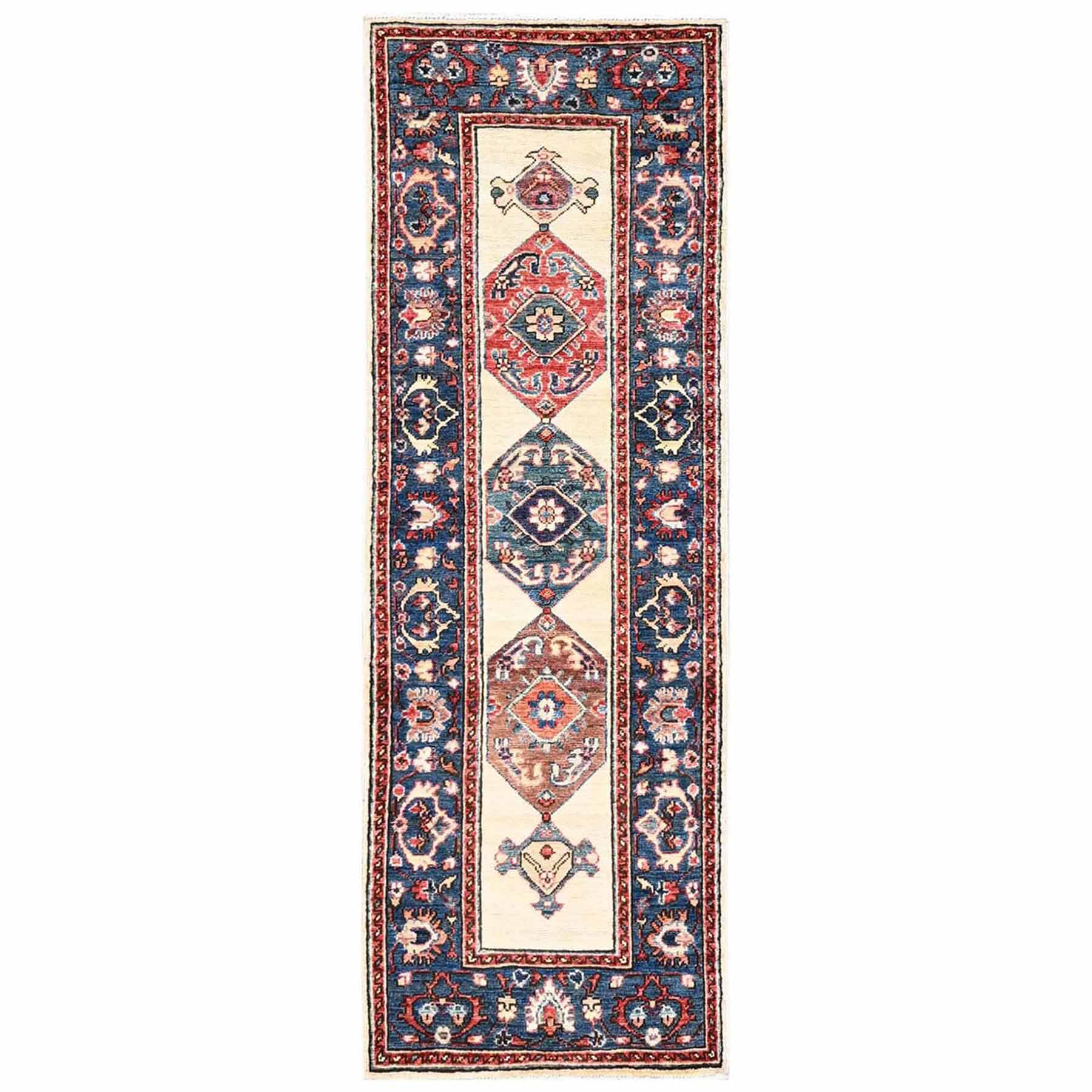 Tribal-Geometric-Hand-Knotted-Rug-12185