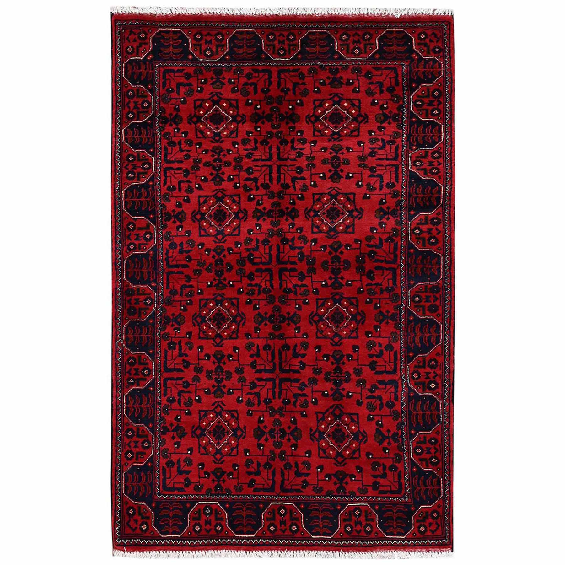 Tribal-Geometric-Hand-Knotted-Rug-12205