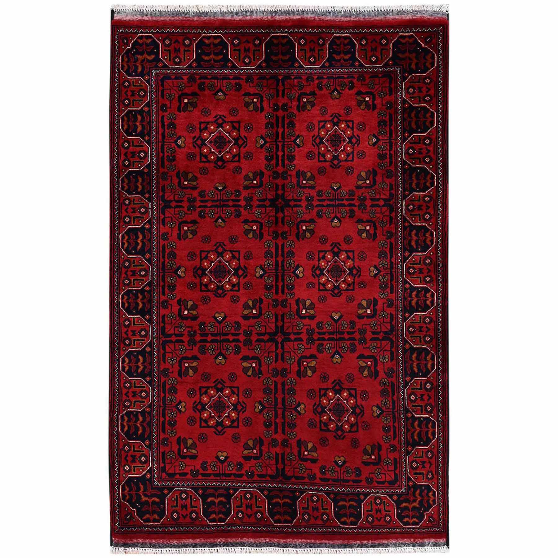 Tribal-Geometric-Hand-Knotted-Rug-12235