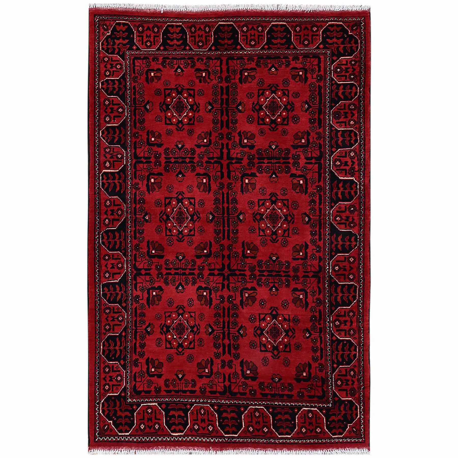 Tribal-Geometric-Hand-Knotted-Rug-12255