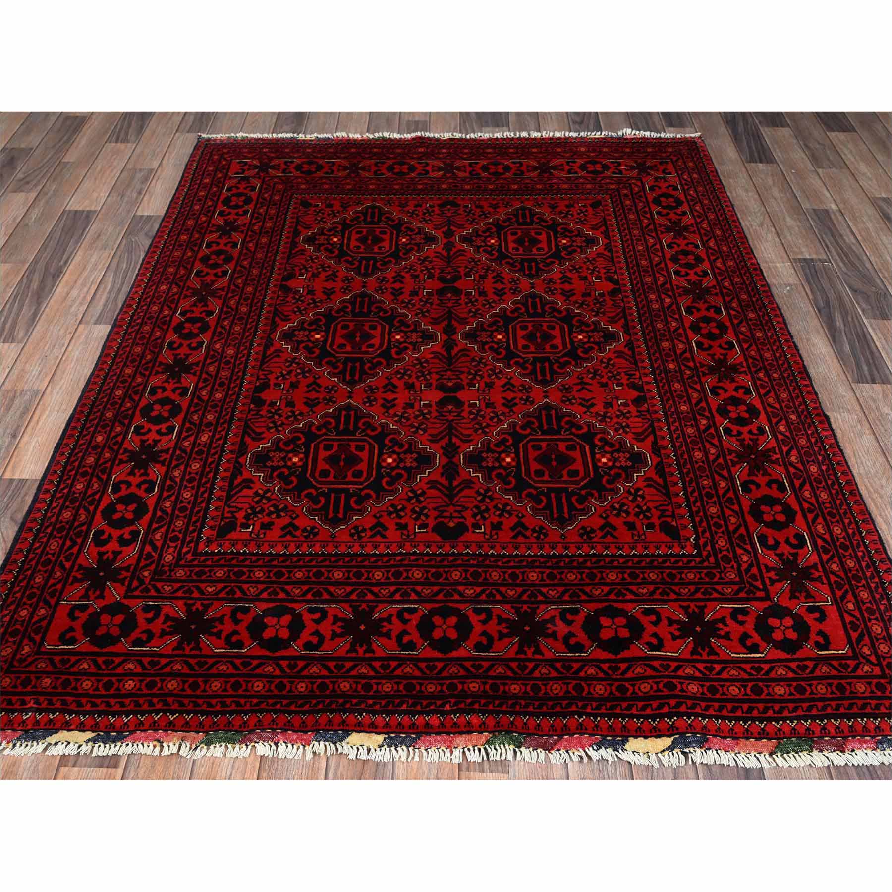 Tribal-Geometric-Hand-Knotted-Rug-12365