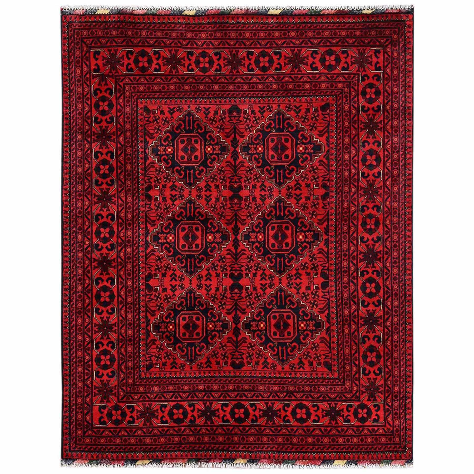 Tribal-Geometric-Hand-Knotted-Rug-12370