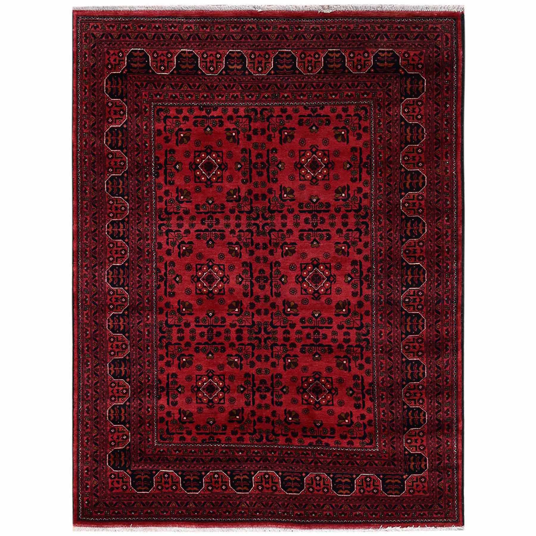 Tribal-Geometric-Hand-Knotted-Rug-12375