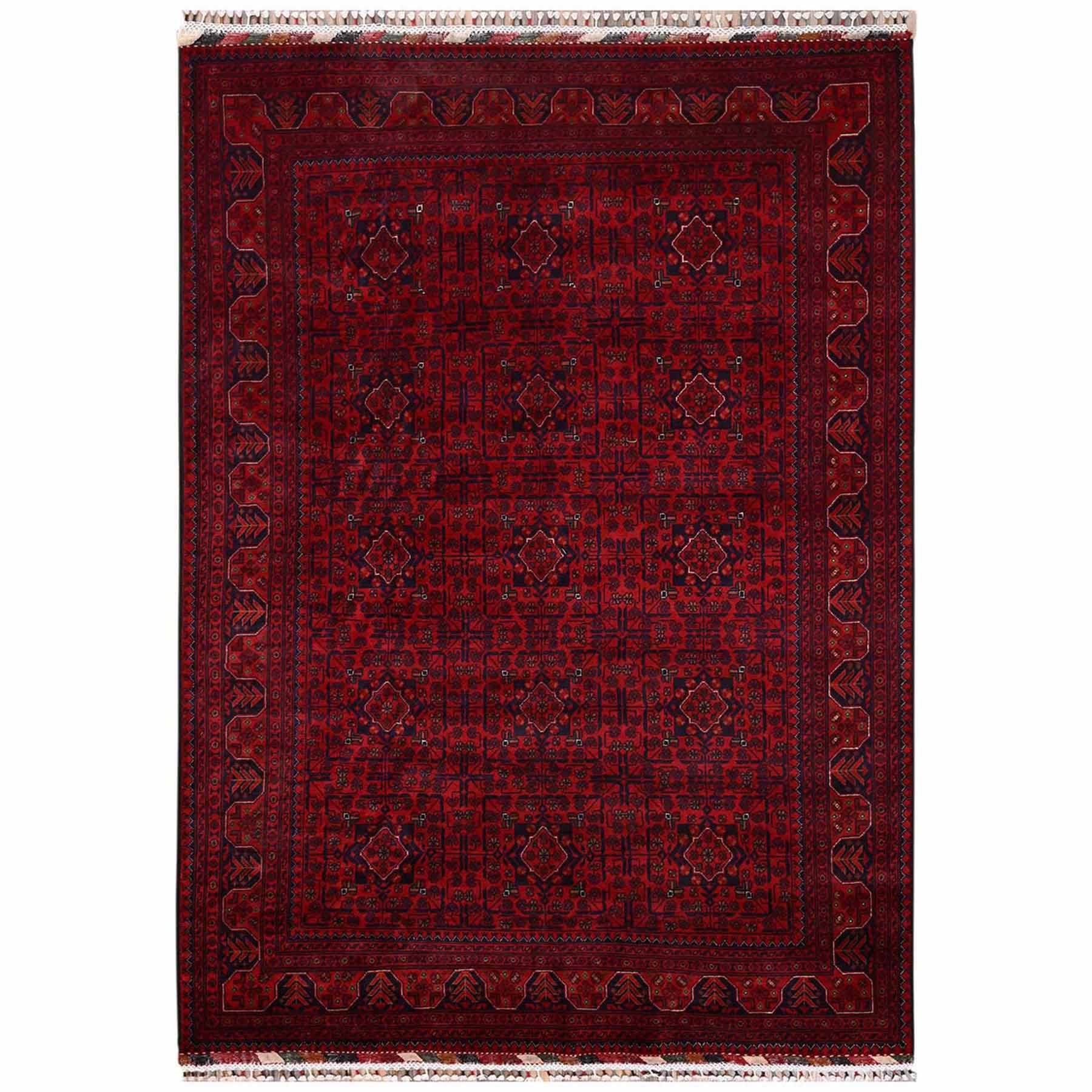 Tribal-Geometric-Hand-Knotted-Rug-12405