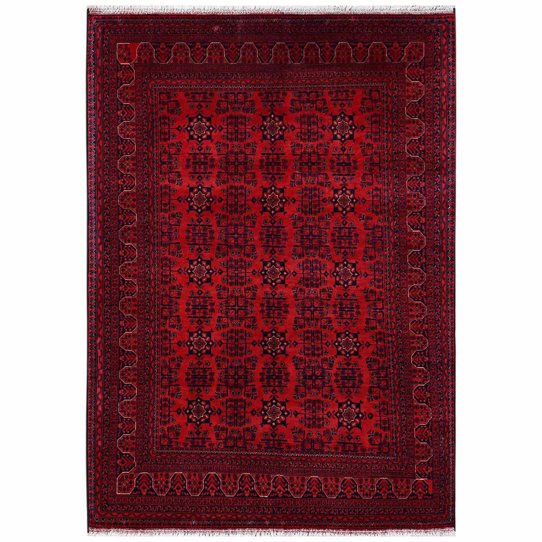 Tribal-Geometric-Hand-Knotted-Rug-12410