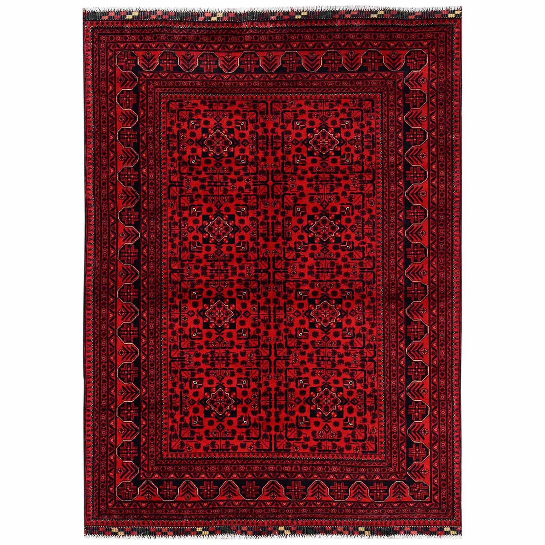 Tribal-Geometric-Hand-Knotted-Rug-12415