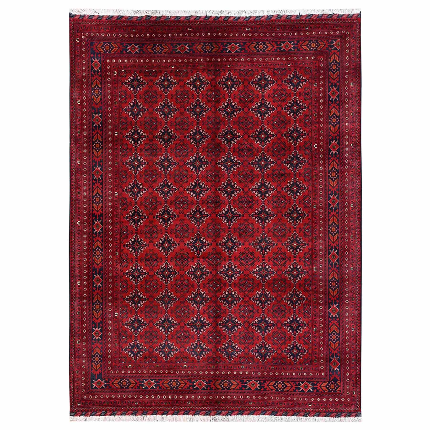 Tribal-Geometric-Hand-Knotted-Rug-12485