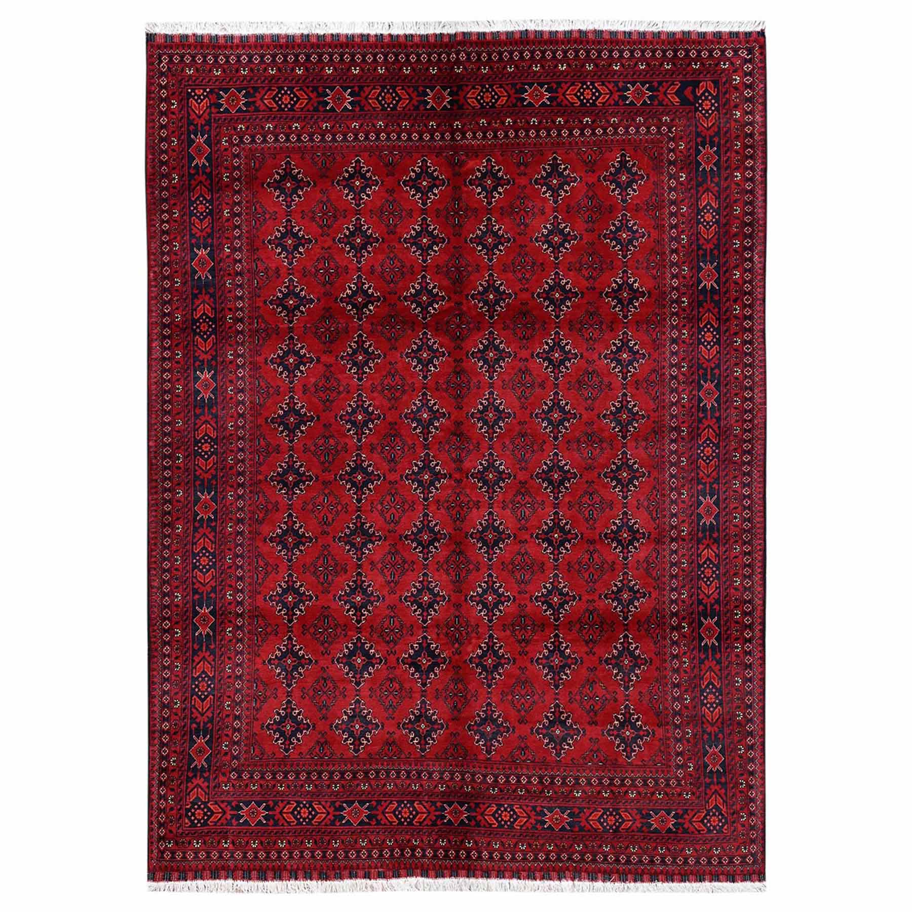 Tribal-Geometric-Hand-Knotted-Rug-12490