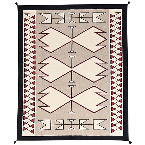 Khaki Brown, Flat Weave, American Indian Southwest Geometric Design, Hand Woven, 100% Wool, Oriental 