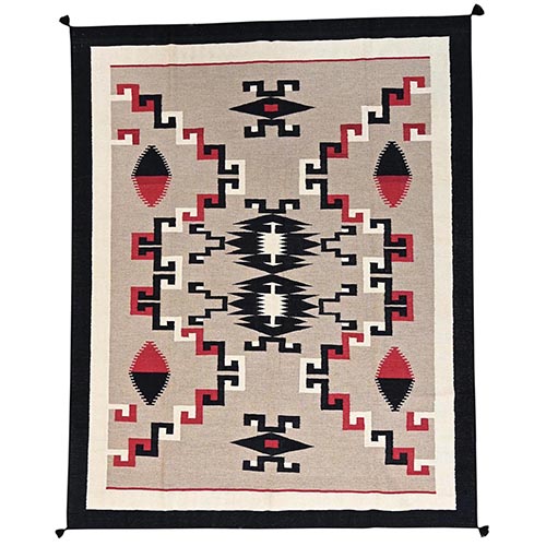 Khaki Brown, American Indian Southwest Geometric Design, Flat Weave, Hand Woven, 100% Wool, Oriental 