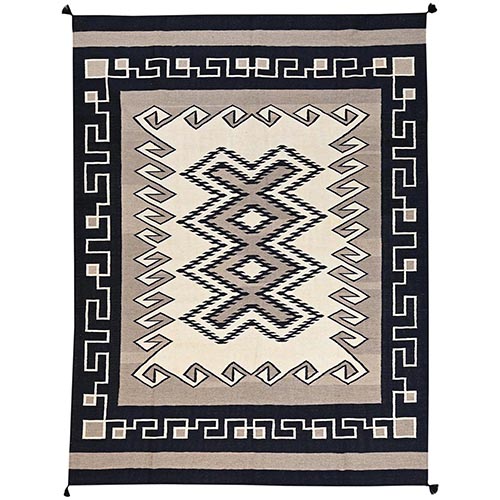 Khaki Brown, American Indian Southwest Geometric Design, Flat Weave, Hand Woven, 100% Wool, Oriental 
