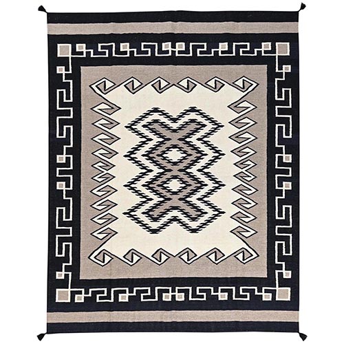 Khaki Brown, American Indian Southwest Geometric Design, Hand Woven, Flat Weave, 100% Wool, Oriental 