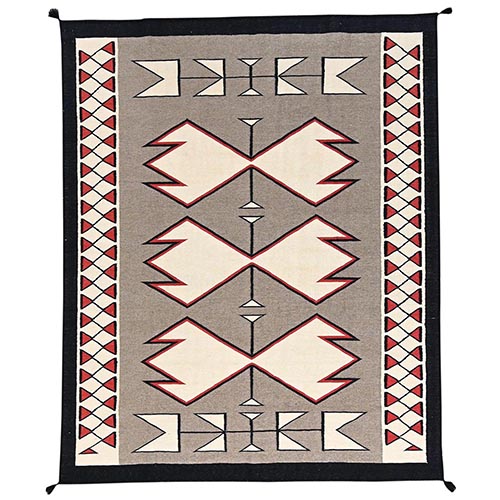 Khaki Brown, Flat Weave, American Indian Southwest Geometric Design, Hand Woven, 100% Wool, Oriental 