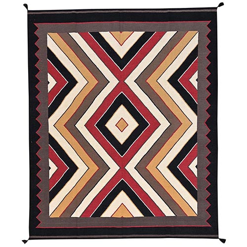 Colorful, Flat Weave, American Indian Southwest Geometric Design, Hand Woven, 100% Wool, Oriental 