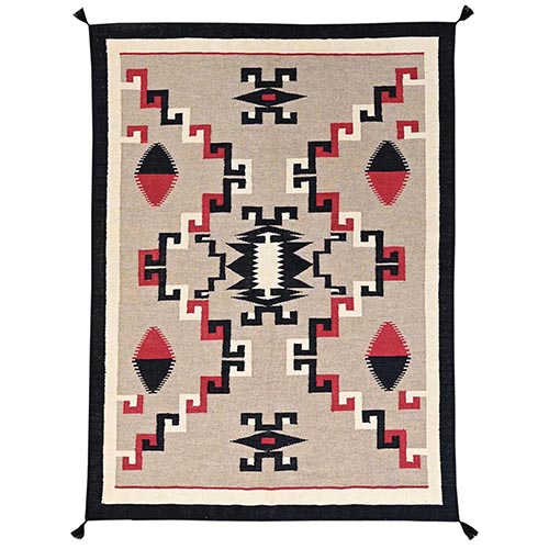Khaki Brown, Flat Weave, American Indian Southwest Geometric Design, Hand Woven, 100% Wool, Oriental 