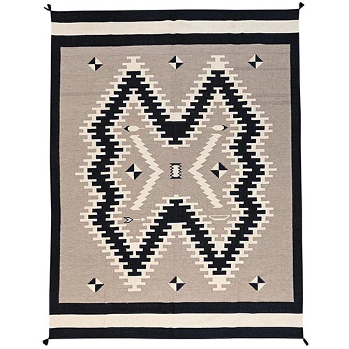 Khaki Brown, Flat Weave, American Indian Southwest Geometric Design, Hand Woven, 100% Wool, Oriental 