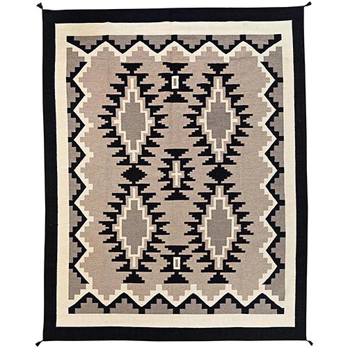 Khaki Brown, Flat Weave, American Indian Southwest Geometric Design, Hand Woven, 100% Wool, Oriental 
