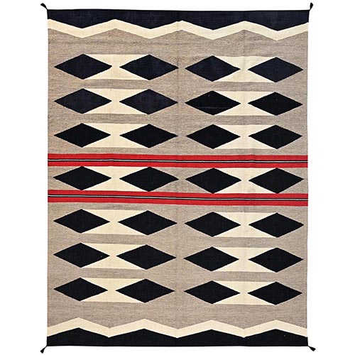 Khaki Brown, Flat Weave, American Indian Southwest Geometric Design, Hand Woven, 100% Wool, Oriental 