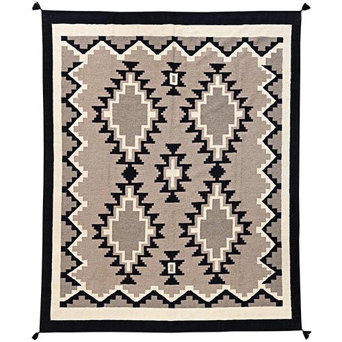 Khaki Brown, Hand Woven, American Indian Southwest Geometric Design, Flat Weave, 100% Wool, Oriental 