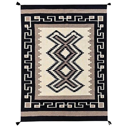 Khaki Brown, American Indian Southwest Geometric Design, Flat Weave, Hand Woven, 100% Wool, Oriental 