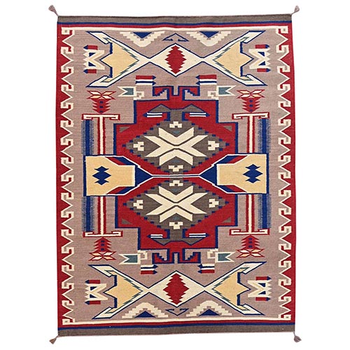 Tuscany Brown, American Indian Southwest Geometric Design, Flat Weave, Hand Woven, 100% Wool, Oriental 