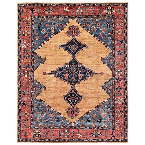 Sand Brown, Bakshaish Open Field Design, Aryana Grade, Vegetable Dyes, Soft Pile, High Mountain Wool, Hand Knotted, Densely Woven, Oriental 