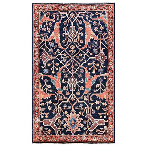 Yale Blue, Vegetable Dyes, Aryana Grade, Bijar Garus Design, High Mountain Wool, Hand Knotted, Soft Pile, Densely Woven, Oriental 