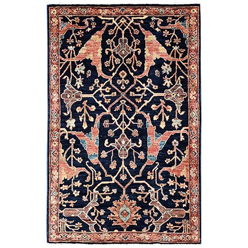 Yale Blue, Bijar Garus Design, Aryana Grade, Vegetable Dyes, Soft Pile, High Mountain Wool, Hand Knotted, Densely Woven, Oriental 