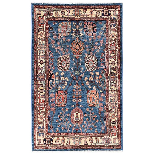 Imperial Blue, Tabriz Design, Aryana Collecion, Vegetable Dyes, Soft Pile, High Mountain Wool, Hand Knotted, Densely Woven, Oriental 