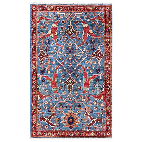 Marlin Blue, Bijar Garus Design, High Mountain Wool, Hand Knotted, Vegetable Dyes, Aryana Grade, Soft Pile, Densely Woven, Oriental 