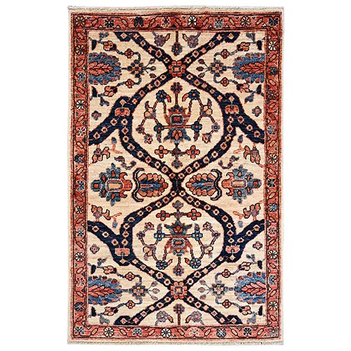 Chiffon White, Northwest Persian Design, Aryana Grade, Vegetable Dyes, Soft Pile, High Mountain Wool, Hand Knotted, Densely Woven, Oriental 