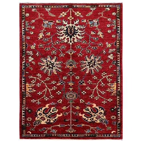Ajax Red, Northwest Persian Design, Aryana Grade, Vegetable Dyes, Soft Pile, High Mountain Wool, Hand Knotted, Densely Woven, Oriental 