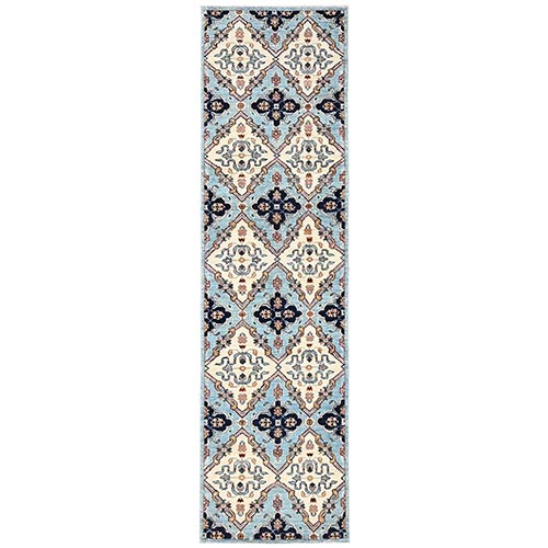 Light Blue, Northwest Persian Design, Aryana Grade, Vegetable Dyes, Soft Pile, High Mountain Wool, Hand Knotted, Densely Woven, Runner, Oriental 