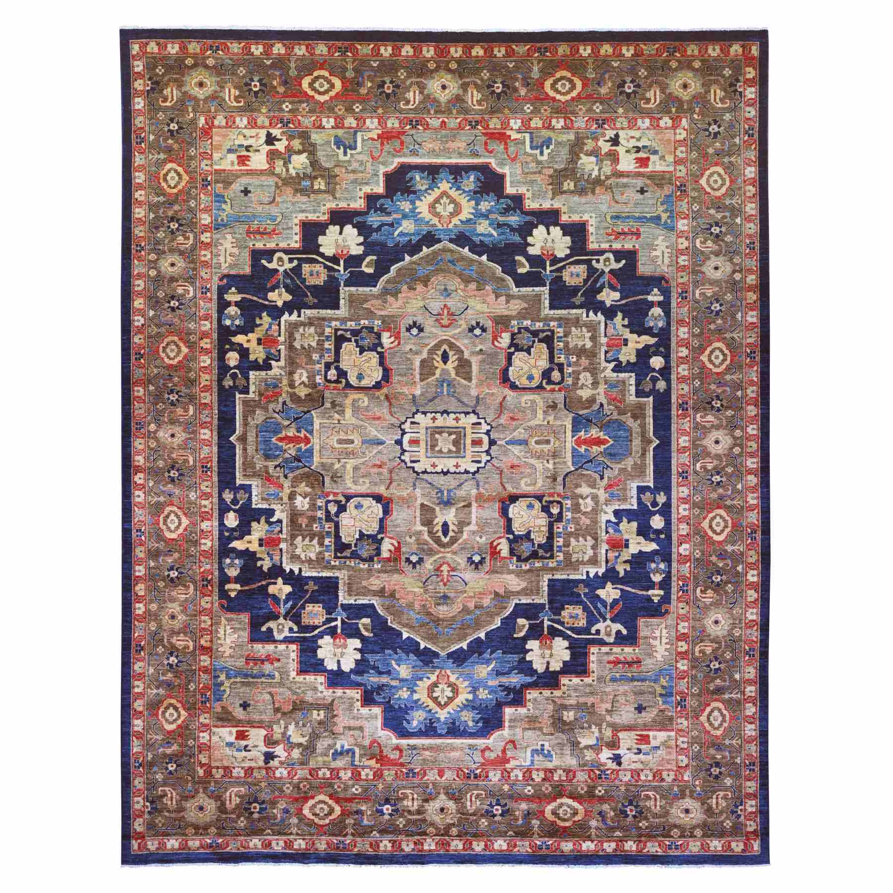 Oushak-And-Peshawar-Hand-Knotted-Rug-100015