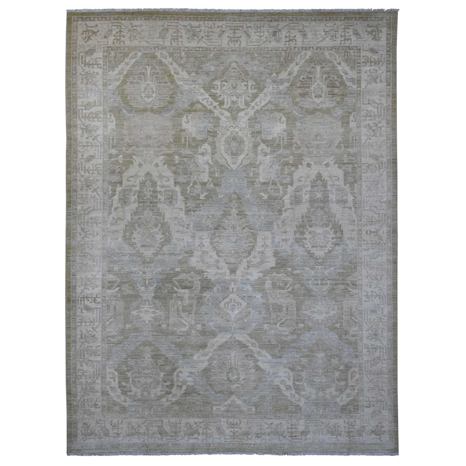 Oushak-And-Peshawar-Hand-Knotted-Rug-100410