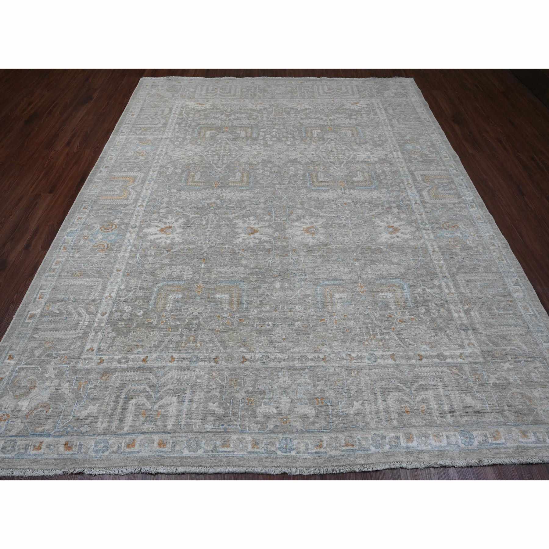 Oushak-And-Peshawar-Hand-Knotted-Rug-100435