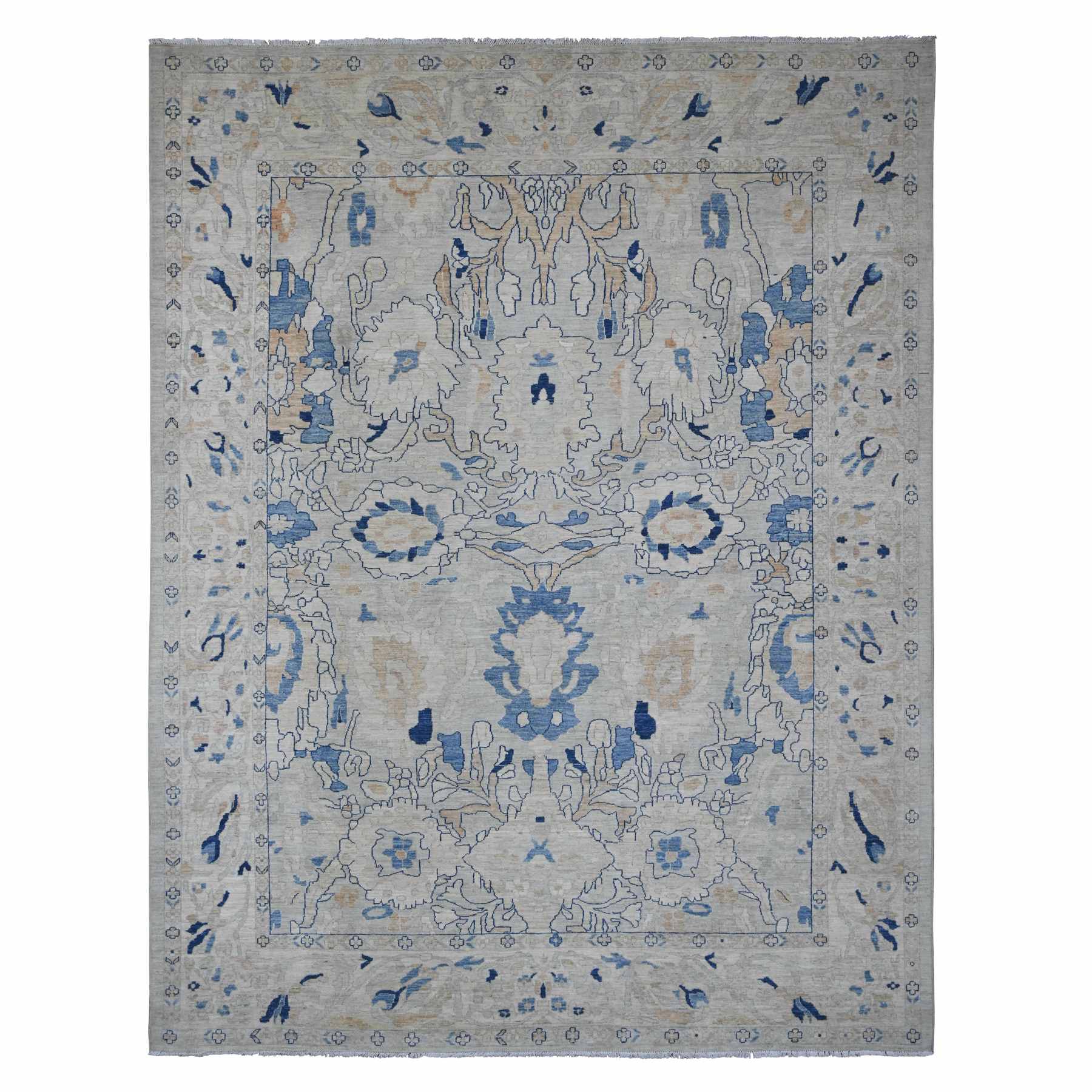 Oushak-And-Peshawar-Hand-Knotted-Rug-100445