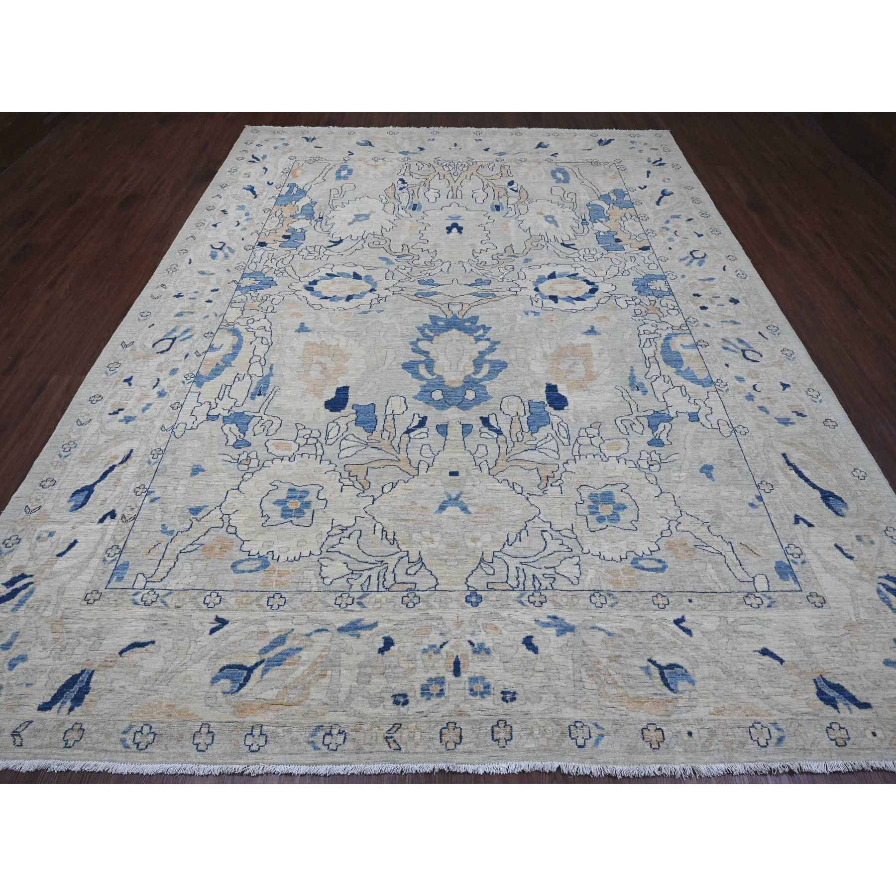 Oushak-And-Peshawar-Hand-Knotted-Rug-100445