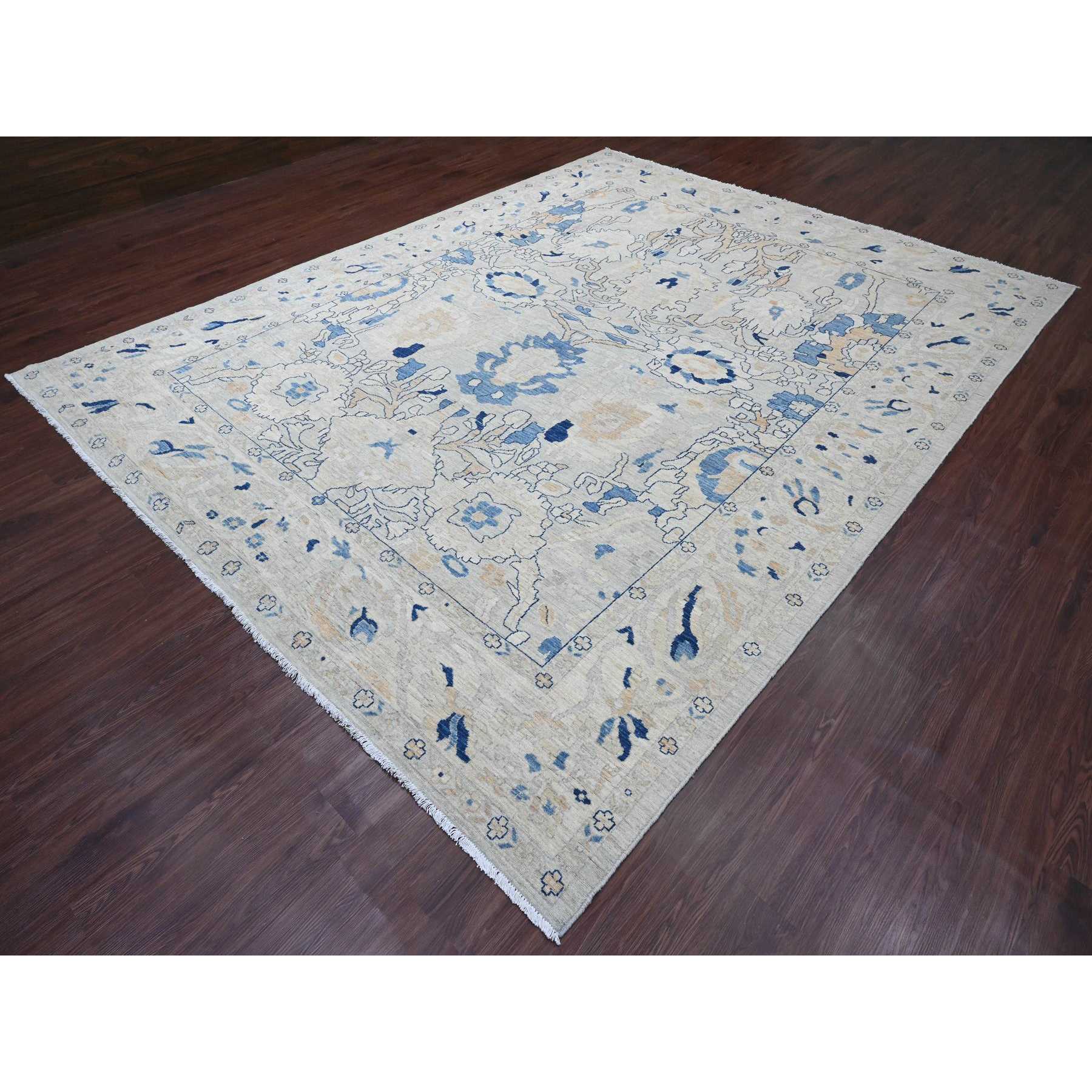 Oushak-And-Peshawar-Hand-Knotted-Rug-100445