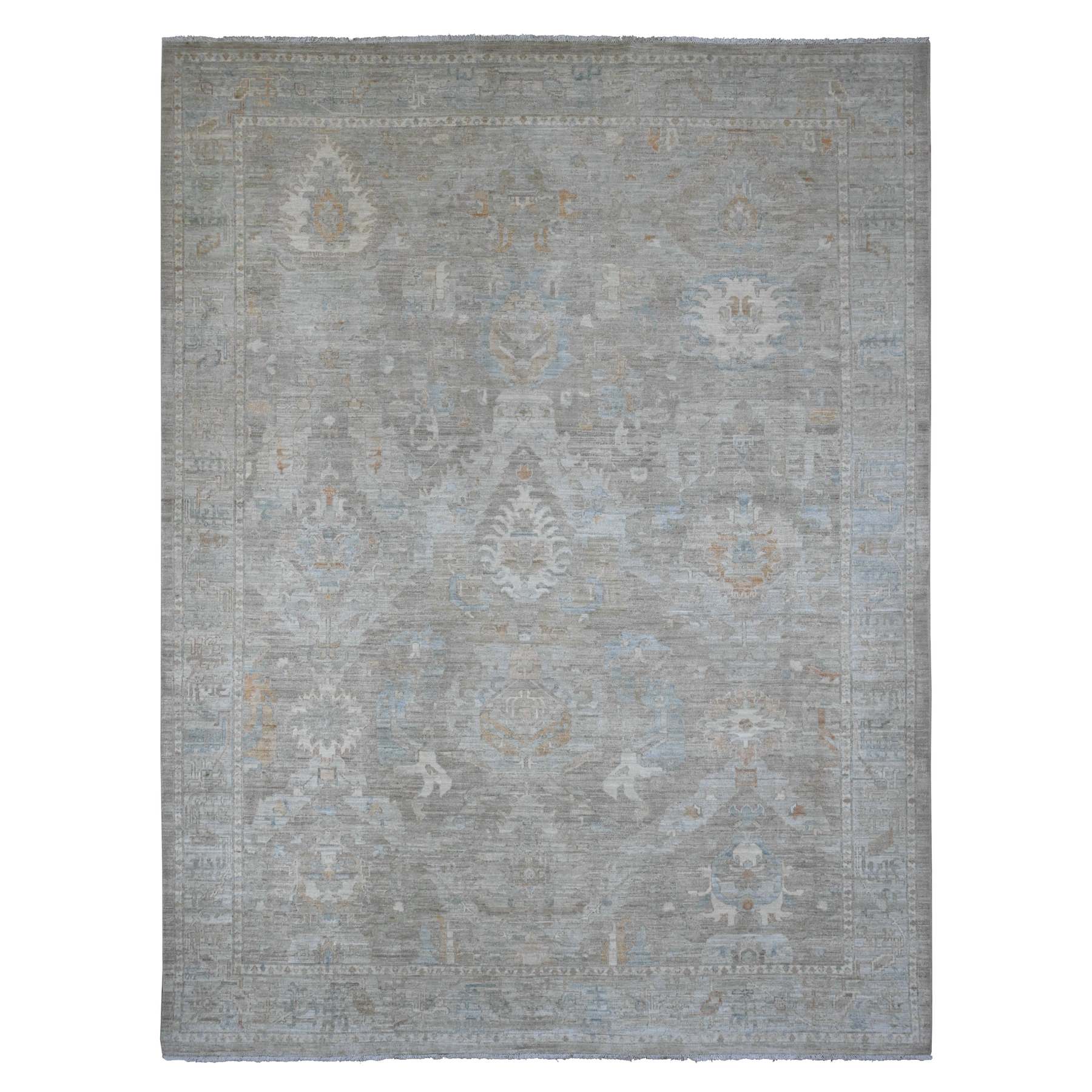 Oushak-And-Peshawar-Hand-Knotted-Rug-100450