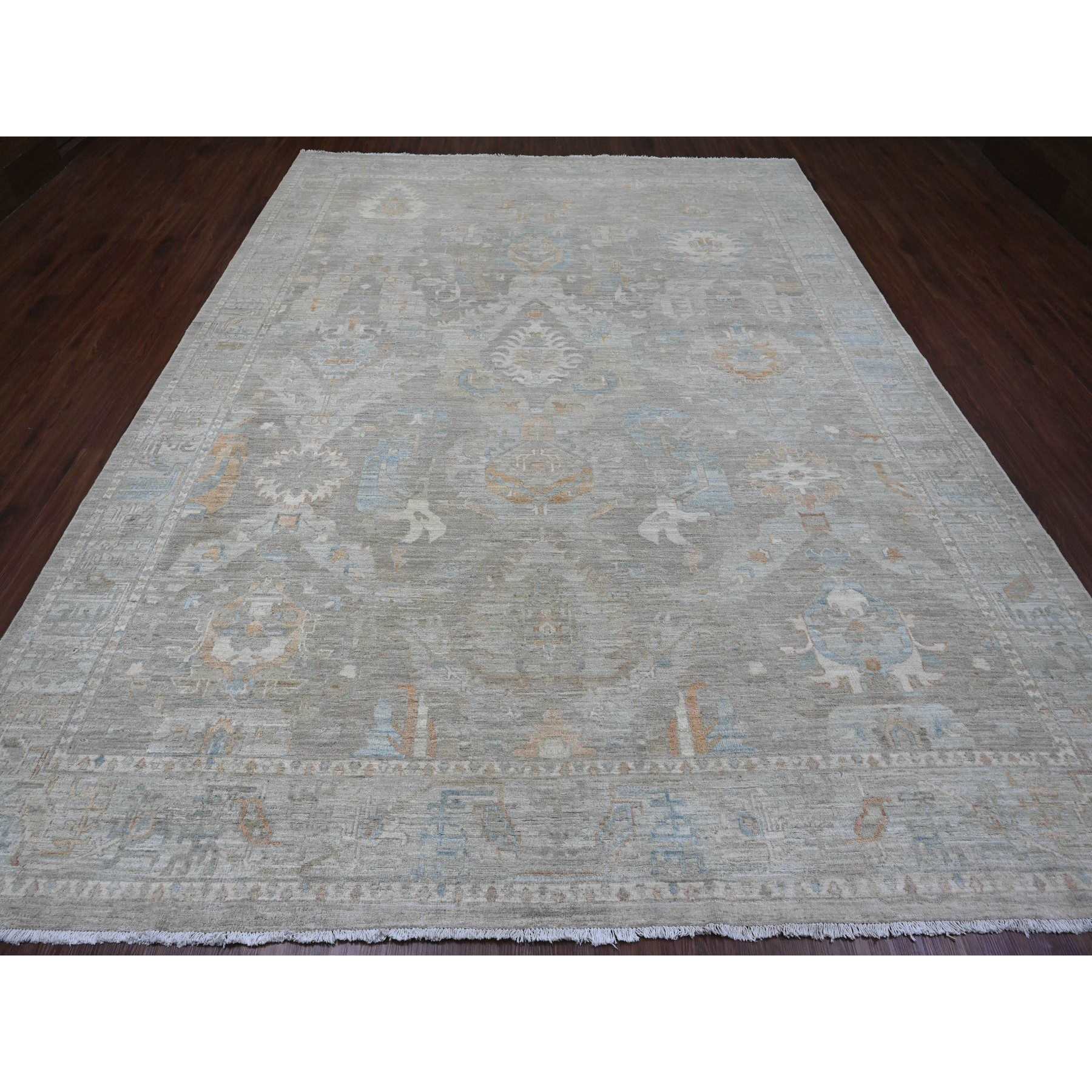 Oushak-And-Peshawar-Hand-Knotted-Rug-100450